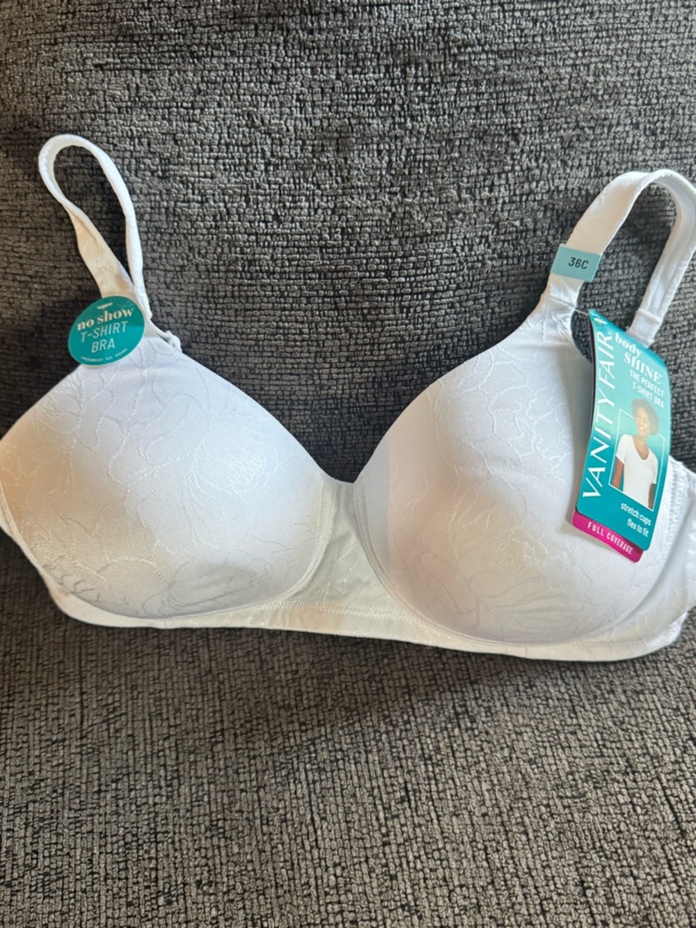 Vanity Fair White Seamless Molded T-Shirt Bra with Jacquard Detail